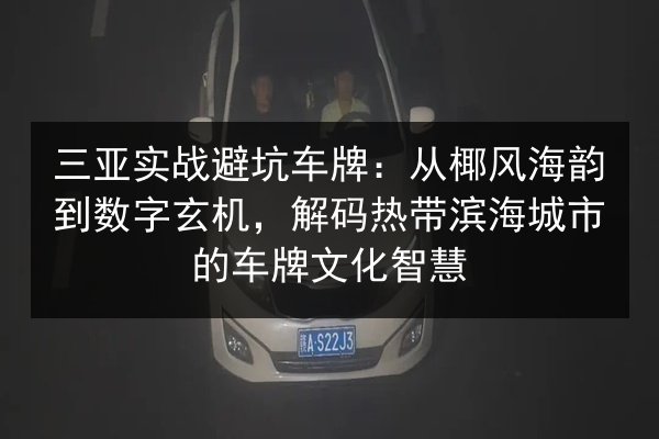三亚实战避坑车牌:从椰风海韵到数字玄机,解码热带滨海城市的车牌文化智慧 第3张 三亚实战避坑车牌:从椰风海韵到数字玄机,解码热带滨海城市的车牌文化智慧 第3张