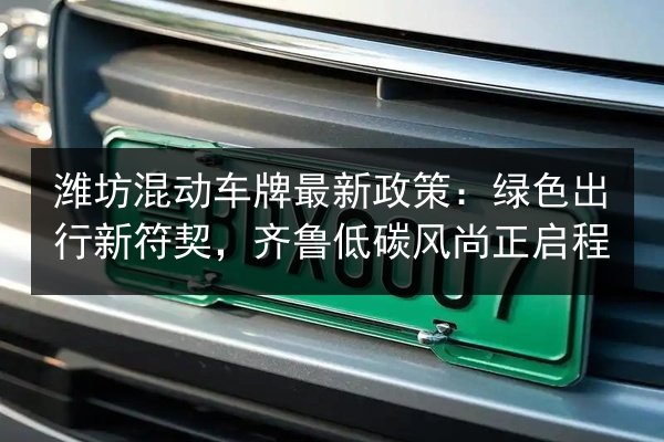 潍坊混动车牌最新政策:绿色出行新符契,齐鲁低碳风尚正启程 第2张 潍坊混动车牌最新政策:绿色出行新符契,齐鲁低碳风尚正启程 第2张
