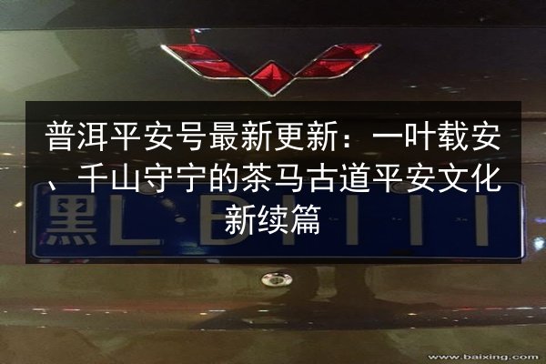 普洱平安号最新更新:一叶载安、千山守宁的茶马古道平安文化新续篇 第1张 普洱平安号最新更新:一叶载安、千山守宁的茶马古道平安文化新续篇 第1张