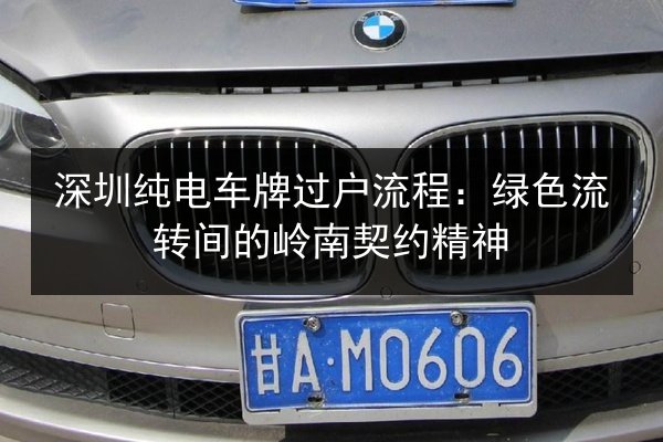 深圳纯电车牌过户流程：绿色流转间的岭南契约精神