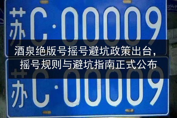 酒泉绝版号摇号避坑政策出台,摇号规则与避坑指南正式公布 第2张 酒泉绝版号摇号避坑政策出台,摇号规则与避坑指南正式公布 第2张