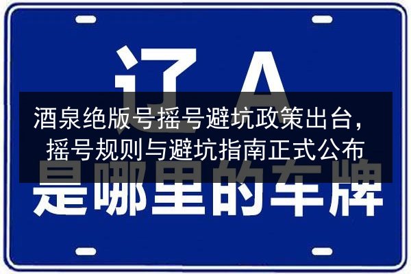 酒泉绝版号摇号避坑政策出台,摇号规则与避坑指南正式公布 第3张 酒泉绝版号摇号避坑政策出台,摇号规则与避坑指南正式公布 第3张