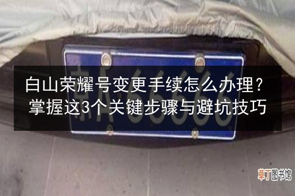 白山荣耀号变更手续怎么办理?掌握这3个关键步骤与避坑技巧 第3张 白山荣耀号变更手续怎么办理?掌握这3个关键步骤与避坑技巧 第3张