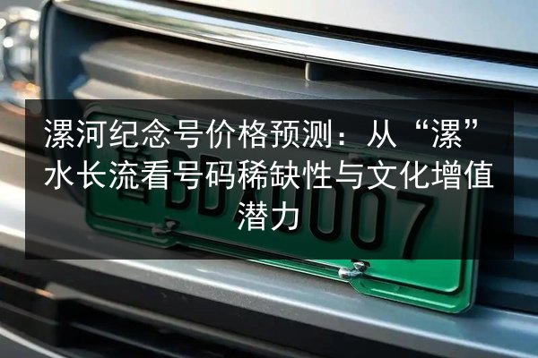 漯河纪念号价格预测：从“漯”水长流看号码稀缺性与文化增值潜力