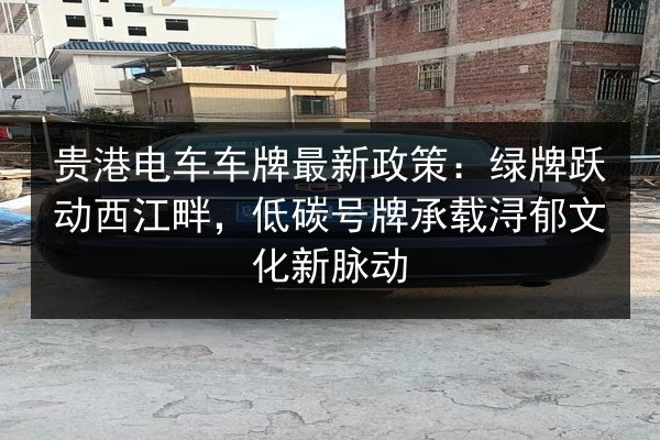 贵港电车车牌最新政策：绿牌跃动西江畔，低碳号牌承载浔郁文化新脉动
