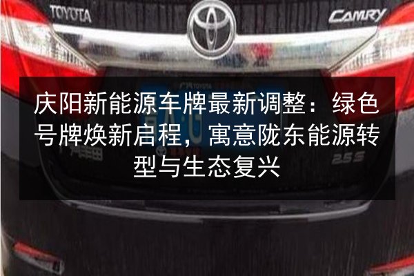 庆阳新能源车牌最新调整：绿色号牌焕新启程，寓意陇东能源转型与生态复兴