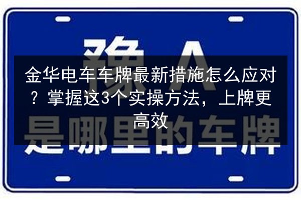 金华电车车牌最新措施怎么应对?掌握这3个实操方法,上牌更高效 第3张 金华电车车牌最新措施怎么应对?掌握这3个实操方法,上牌更高效 第3张