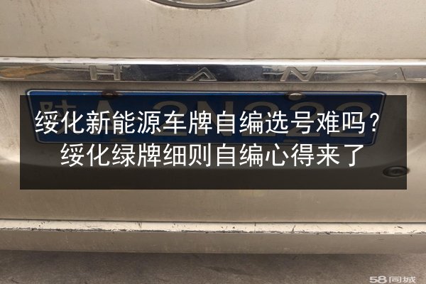 绥化新能源车牌自编选号难吗？绥化绿牌细则自编心得来了 第2张