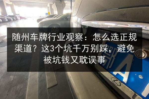 随州车牌行业观察:怎么选正规渠道?这3个坑千万别踩,避免被坑钱又耽误事 第2张 随州车牌行业观察:怎么选正规渠道?这3个坑千万别踩,避免被坑钱又耽误事 第2张