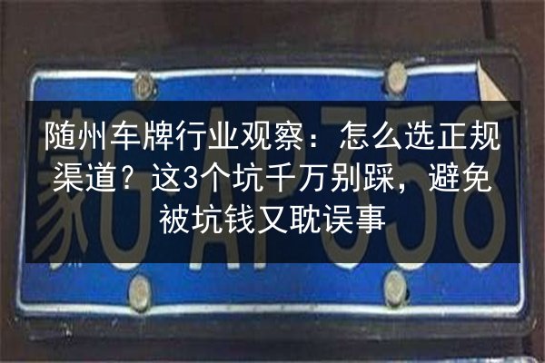 随州车牌行业观察:怎么选正规渠道?这3个坑千万别踩,避免被坑钱又耽误事 第3张 随州车牌行业观察:怎么选正规渠道?这3个坑千万别踩,避免被坑钱又耽误事 第3张