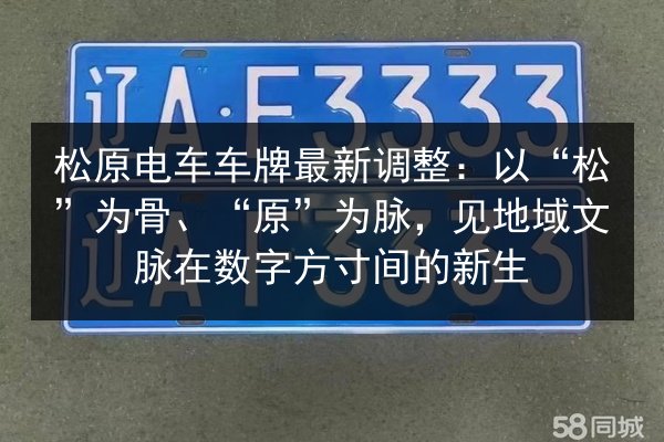 松原电车车牌最新调整:以“松”为骨、“原”为脉,见地域文脉在数字方寸间的新生 第2张 松原电车车牌最新调整:以“松”为骨、“原”为脉,见地域文脉在数字方寸间的新生 第2张
