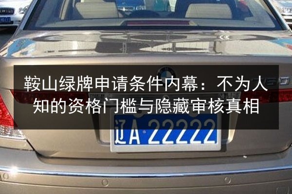鞍山绿牌申请条件内幕：不为人知的资格门槛与隐藏审核真相