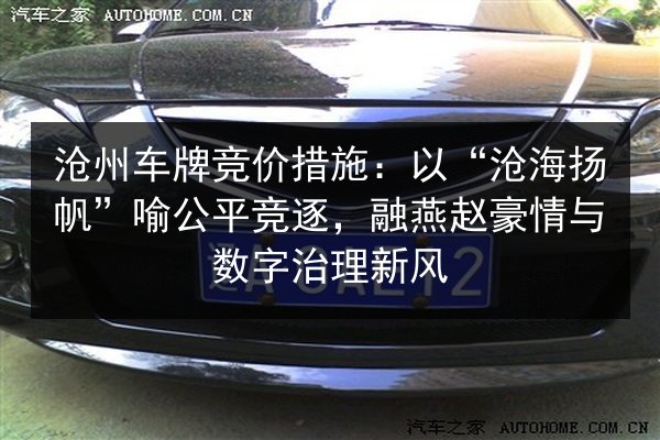 沧州车牌竞价措施：以“沧海扬帆”喻公平竞逐，融燕赵豪情与数字治理新风 第2张