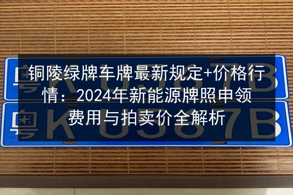 铜陵绿牌车牌最新规定+价格行情：2024年新能源牌照申领费用与拍卖价全解析