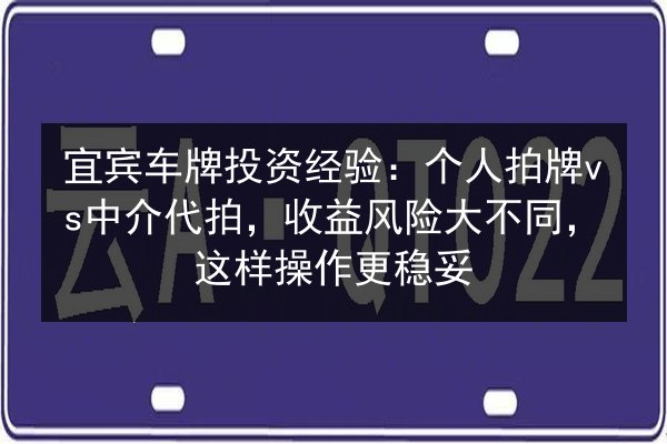 宜宾车牌投资经验:个人拍牌vs中介代拍,收益风险大不同,这样操作更稳妥 第2张 宜宾车牌投资经验:个人拍牌vs中介代拍,收益风险大不同,这样操作更稳妥 第2张