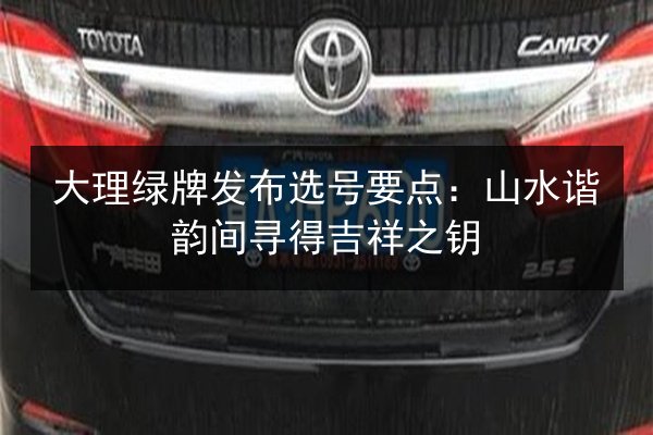大理绿牌发布选号要点:山水谐韵间寻得吉祥之钥 第2张 大理绿牌发布选号要点:山水谐韵间寻得吉祥之钥 第2张