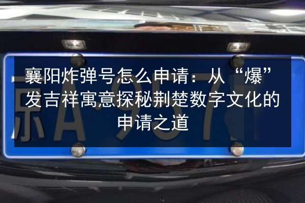 襄阳炸弹号怎么申请:从“爆”发吉祥寓意探秘荆楚数字文化的申请之道 第3张 襄阳炸弹号怎么申请:从“爆”发吉祥寓意探秘荆楚数字文化的申请之道 第3张