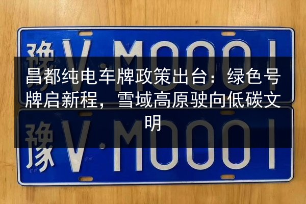 昌都纯电车牌政策出台：绿色号牌启新程，雪域高原驶向低碳文明