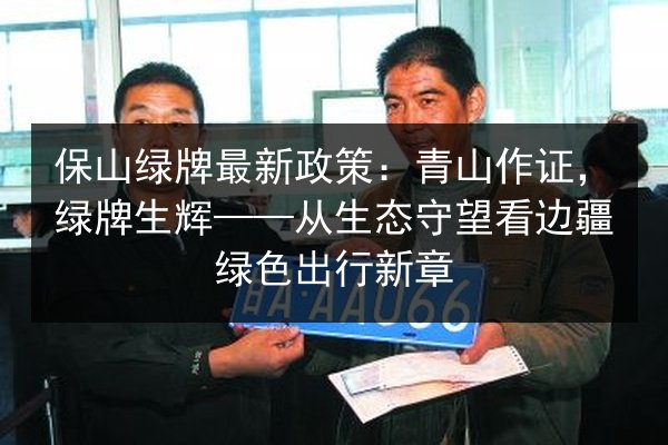 保山绿牌最新政策:青山作证,绿牌生辉——从生态守望看边疆绿色出行新章 第3张 保山绿牌最新政策:青山作证,绿牌生辉——从生态守望看边疆绿色出行新章 第3张