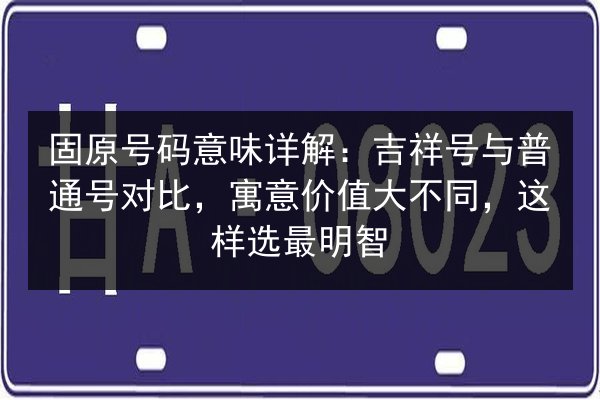 固原号码意味详解:吉祥号与普通号对比,寓意价值大不同,这样选最明智 第2张 固原号码意味详解:吉祥号与普通号对比,寓意价值大不同,这样选最明智 第2张