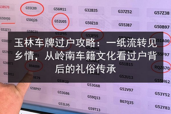 玉林车牌过户攻略:一纸流转见乡情,从岭南车籍文化看过户背后的礼俗传承 第3张 玉林车牌过户攻略:一纸流转见乡情,从岭南车籍文化看过户背后的礼俗传承 第3张