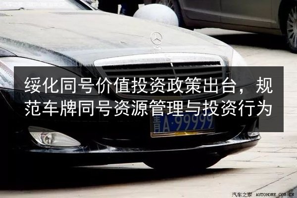 绥化同号价值投资政策出台，规范车牌同号资源管理与投资行为