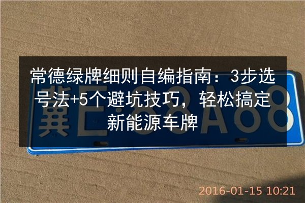 常德绿牌细则自编指南：3步选号法+5个避坑技巧，轻松搞定新能源车牌