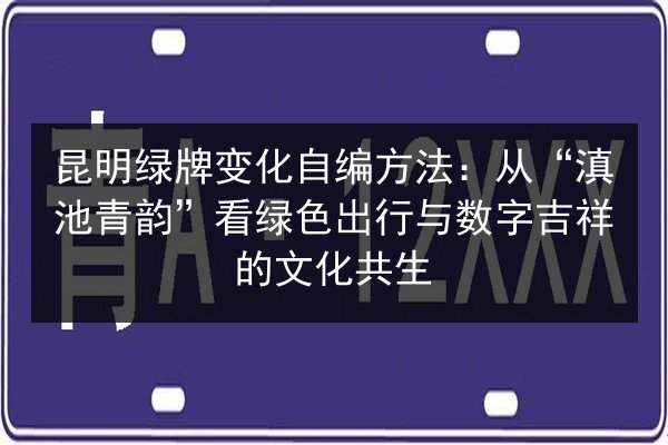 昆明绿牌变化自编方法：从“滇池青韵”看绿色出行与数字吉祥的文化共生 第2张