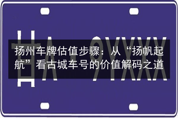 扬州车牌估值步骤：从“扬帆起航”看古城车号的价值解码之道