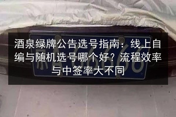 酒泉绿牌公告选号指南：线上自编与随机选号哪个好？流程效率与中签率大不同