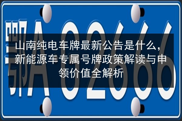 山南纯电车牌最新公告是什么,新能源车专属号牌政策解读与申领价值全解析 第2张 山南纯电车牌最新公告是什么,新能源车专属号牌政策解读与申领价值全解析 第2张