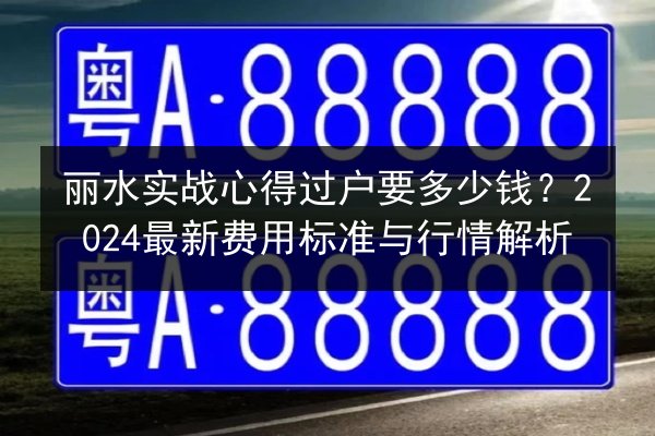 丽水实战心得过户要多少钱？2024最新费用标准与行情解析