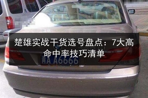 楚雄实战干货选号盘点:7大高命中率技巧清单 第2张 楚雄实战干货选号盘点:7大高命中率技巧清单 第2张