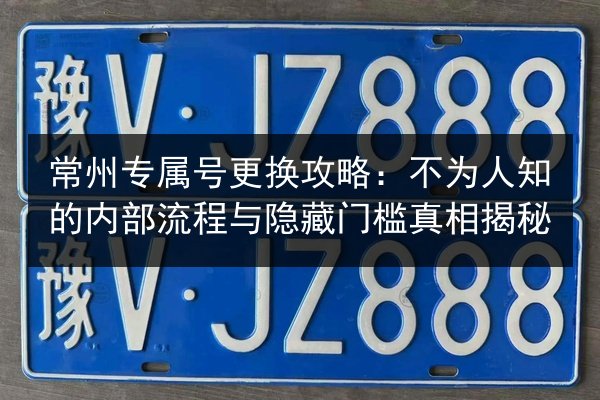 常州专属号更换攻略:不为人知的内部流程与隐藏门槛真相揭秘 第2张 常州专属号更换攻略:不为人知的内部流程与隐藏门槛真相揭秘 第2张