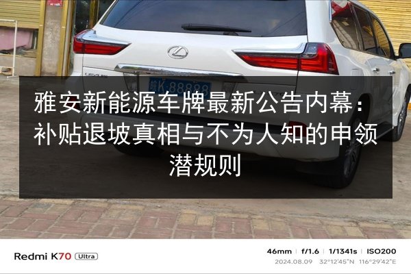 雅安新能源车牌最新公告内幕：补贴退坡真相与不为人知的申领潜规则 第2张