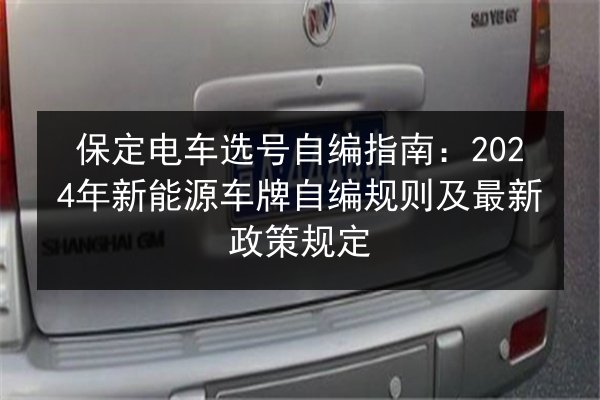 保定电车选号自编指南:2024年新能源车牌自编规则及最新政策规定 第3张 保定电车选号自编指南:2024年新能源车牌自编规则及最新政策规定 第3张