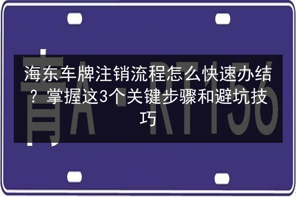 海东车牌注销流程怎么快速办结？掌握这3个关键步骤和避坑技巧 第2张