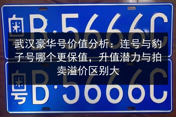 武汉豪华号价值分析：连号与豹子号哪个更保值，升值潜力与拍卖溢价区别大