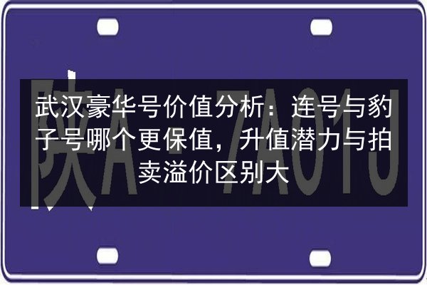 武汉豪华号价值分析：连号与豹子号哪个更保值，升值潜力与拍卖溢价区别大 第3张