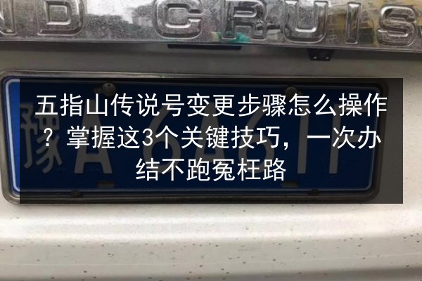 五指山传说号变更步骤怎么操作？掌握这3个关键技巧，一次办结不跑冤枉路