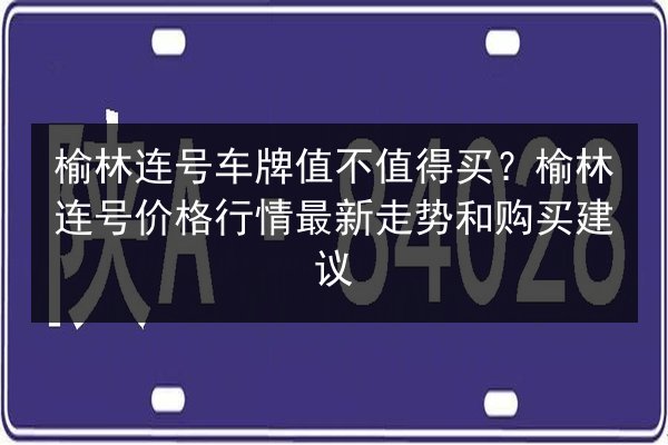 榆林连号车牌值不值得买？榆林连号价格行情最新走势和购买建议