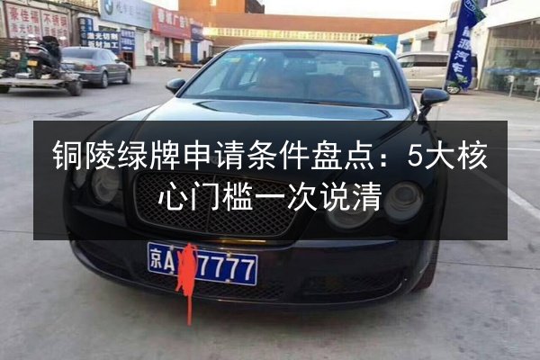 铜陵绿牌申请条件盘点:5大核心门槛一次说清 第3张 铜陵绿牌申请条件盘点:5大核心门槛一次说清 第3张