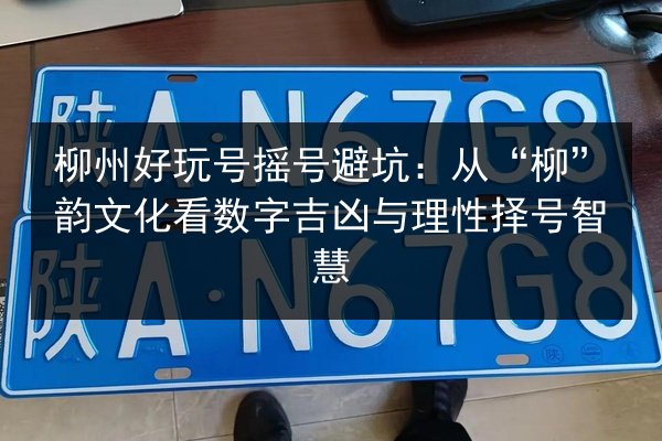 柳州好玩号摇号避坑:从“柳”韵文化看数字吉凶与理性择号智慧 第3张 柳州好玩号摇号避坑:从“柳”韵文化看数字吉凶与理性择号智慧 第3张