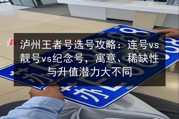 泸州王者号选号攻略:连号vs靓号vs纪念号,寓意、稀缺性与升值潜力大不同 第3张 泸州王者号选号攻略:连号vs靓号vs纪念号,寓意、稀缺性与升值潜力大不同 第3张