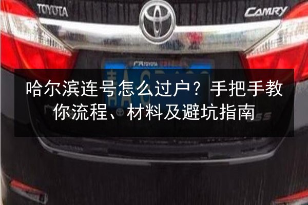 哈尔滨连号怎么过户?手把手教你流程、材料及避坑指南 第3张 哈尔滨连号怎么过户?手把手教你流程、材料及避坑指南 第3张