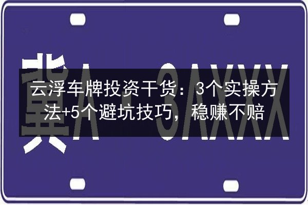 云浮车牌投资干货:3个实操方法+5个避坑技巧,稳赚不赔 第2张 云浮车牌投资干货:3个实操方法+5个避坑技巧,稳赚不赔 第2张