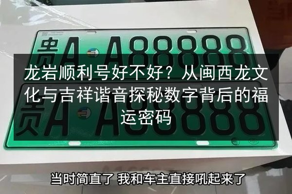 龙岩顺利号好不好？从闽西龙文化与吉祥谐音探秘数字背后的福运密码