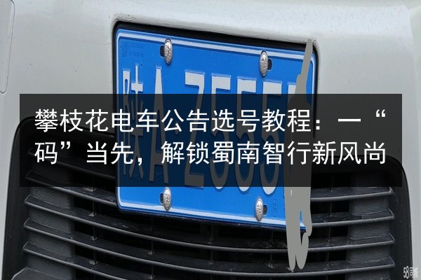 攀枝花电车公告选号教程:一“码”当先,解锁蜀南智行新风尚 第2张 攀枝花电车公告选号教程:一“码”当先,解锁蜀南智行新风尚 第2张