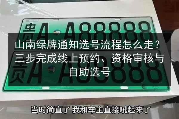 山南绿牌通知选号流程怎么走?三步完成线上预约、资格审核与自助选号 第2张 山南绿牌通知选号流程怎么走?三步完成线上预约、资格审核与自助选号 第2张