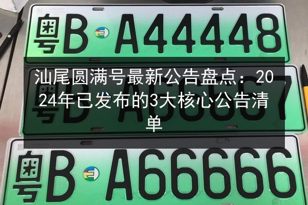 汕尾圆满号最新公告盘点：2024年已发布的3大核心公告清单